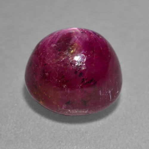 4.75克拉天然紫色星光红宝石，椭圆形切割，8.4×7.6毫米，半透明