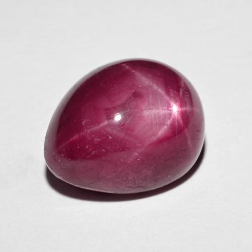 9.64克拉天然红色星光红宝石，梨形，12.5×10.2毫米，不透明