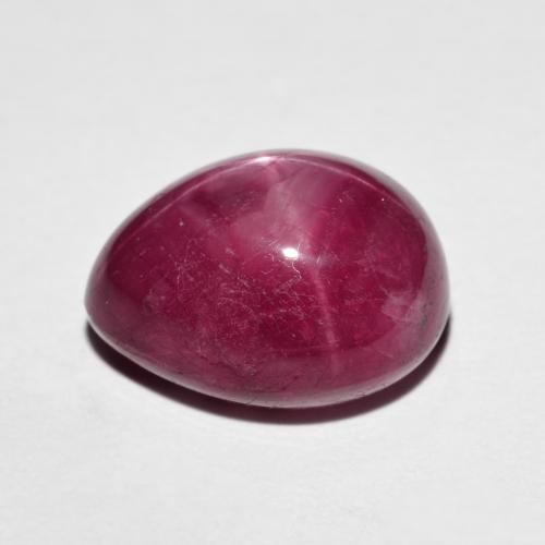 9.64克拉天然红色星光红宝石，梨形，12.5×10.2毫米，不透明