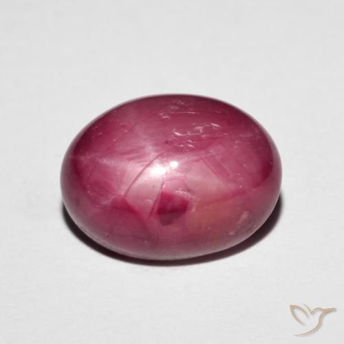 6.14ct 天然 深红色 星光红宝石, 椭圆形, 不透明