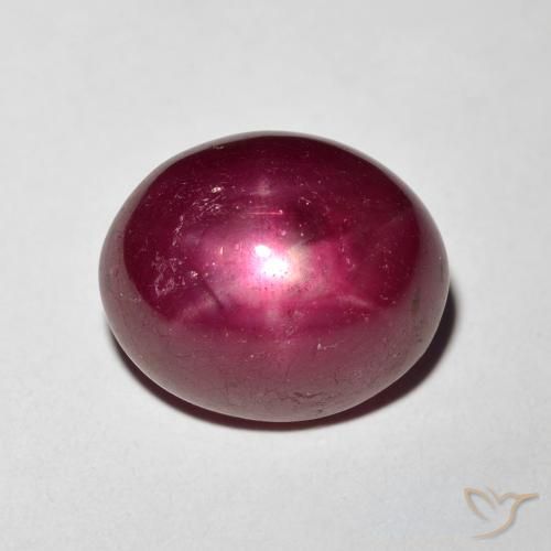 10.93ct 天然 深酒红色 星光红宝石, 椭圆形, 不透明