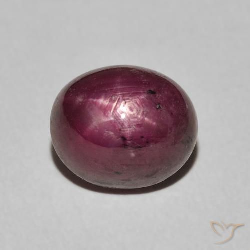 5.56ct 天然 红紫色 星光红宝石, 椭圆形, 不透明