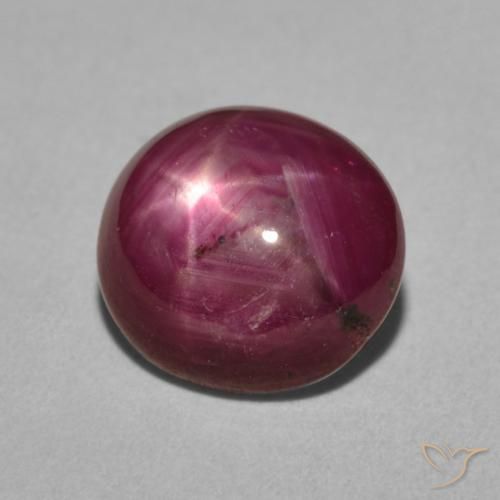 4.98克拉天然星光红宝石，椭圆形，不透明