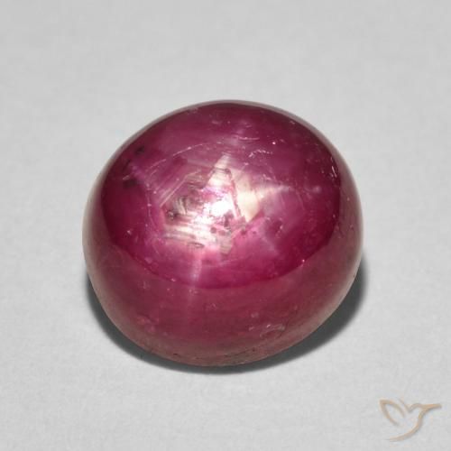 5.27ct 天然 深红色 星光红宝石, 椭圆形, 不透明