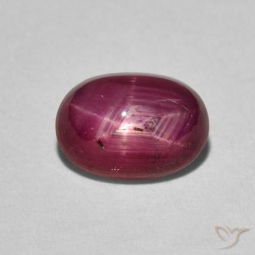 2.97ct 天然 深酒红色 星光红宝石, 椭圆形, 不透明