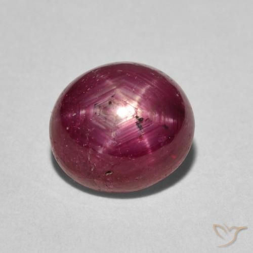3.74ct 天然 中红 星光红宝石, 椭圆形, 不透明