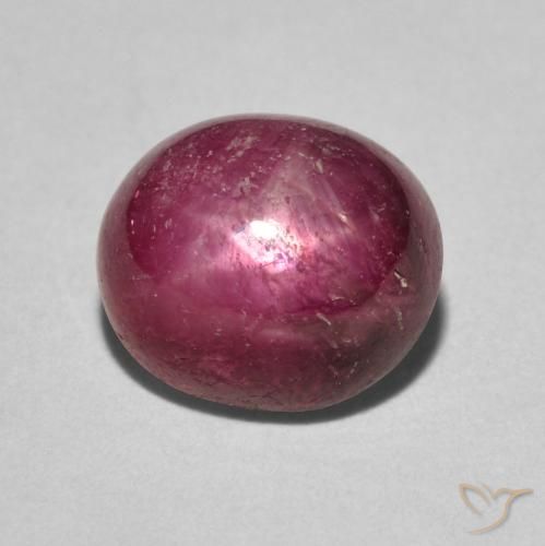 5.24ct 天然 果酱红 星光红宝石, 椭圆形, 不透明