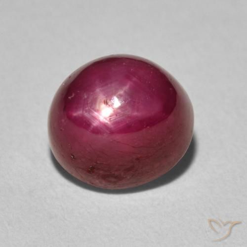 5.15ct 天然 暗红色 星光红宝石, 椭圆形, 不透明