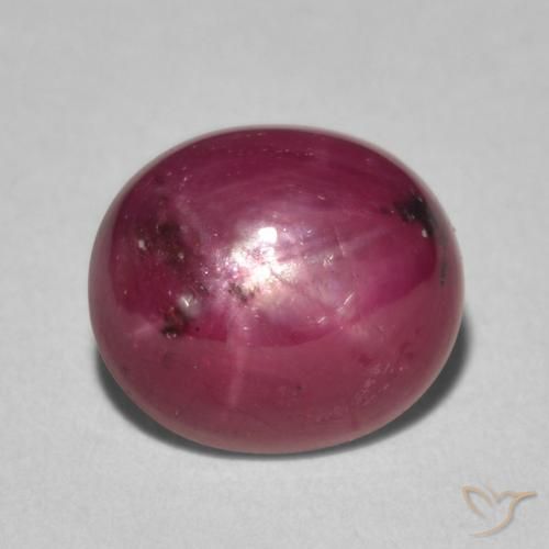 4.85ct 天然 中红 星光红宝石, 椭圆形, 不透明