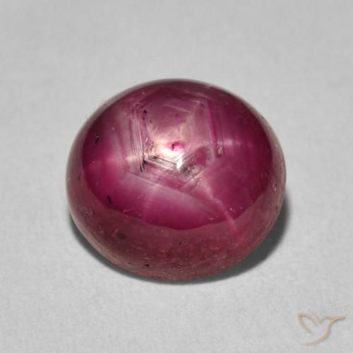 4.24ct 天然 深红色 星光红宝石, 椭圆形, 不透明
