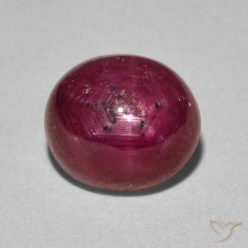 4.60ct 天然 深红色 星光红宝石, 椭圆形, 不透明