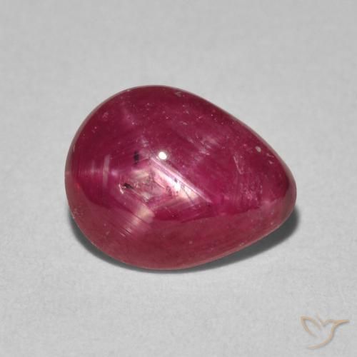 2.84ct 天然 中红 星光红宝石, 梨形, 不透明