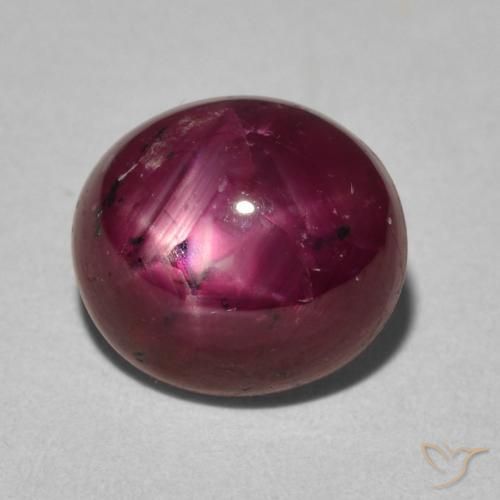 4.58克拉天然红色星光红宝石，椭圆形切割，9.5×8.5毫米，不透明