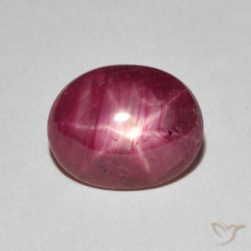 3.60ct 天然 深红色 星光红宝石, 椭圆形, 不透明
