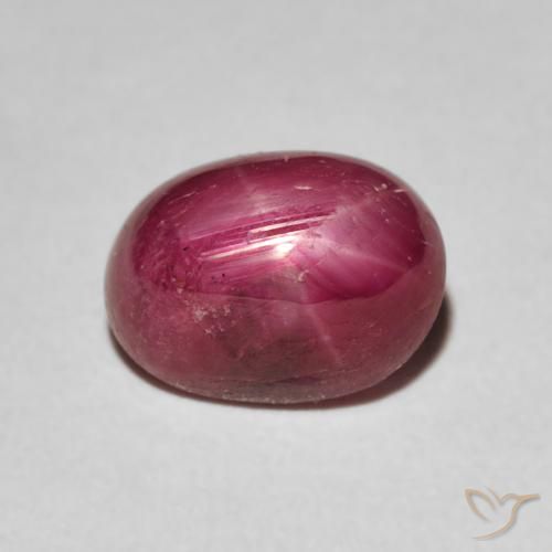 3.68ct 天然 深红色 星光红宝石, 椭圆形, 不透明