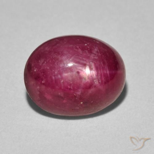 5.10ct 天然 中红 星光红宝石, 椭圆形, 不透明