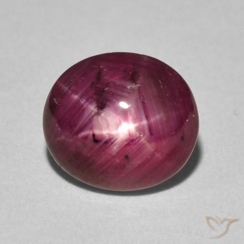 4.12ct 天然 酒红色 星光红宝石, 椭圆形, 不透明