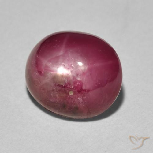 5.15ct 天然 中红 星光红宝石, 椭圆形, 不透明