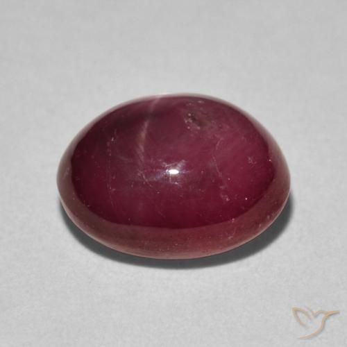 5.39克拉天然星光红宝石，椭圆形，不透明