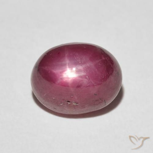 4.20ct 天然 中红 星光红宝石, 椭圆形, 不透明