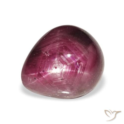 6.52ct 天然 中紫色 星光红宝石, 梨形, 不透明