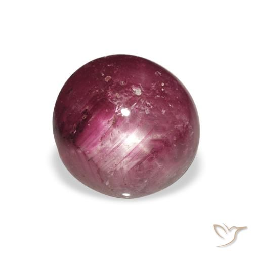 4.27ct 天然 Medium Dark-Purple 星光红宝石, 圆形的, 不透明