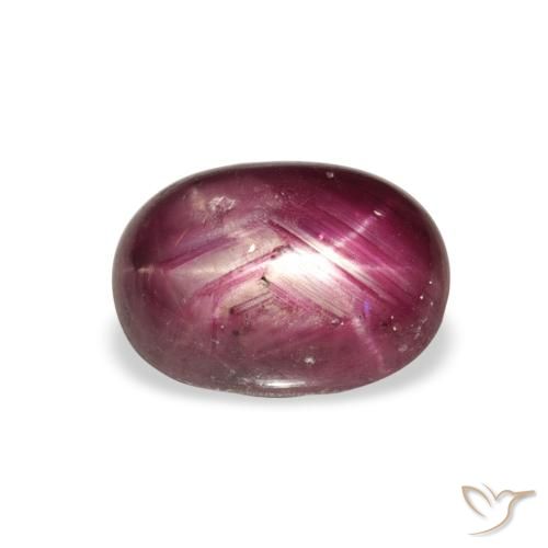 4.27ct 天然 Medium Dark Reddish-Purple 星光红宝石, 椭圆形, 不透明