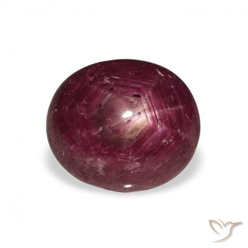 3.62ct 天然 深红色 星光红宝石, 椭圆形, 不透明