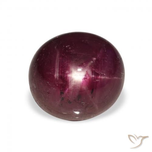 5.04ct 天然 深红色 星光红宝石, 椭圆形, 不透明