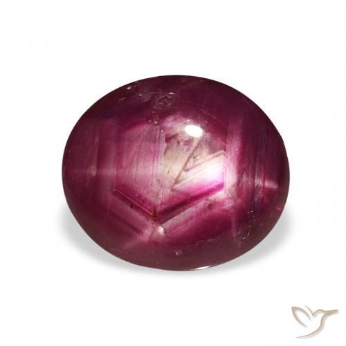 3.53ct 天然 深红色 星光红宝石, 椭圆形, 不透明