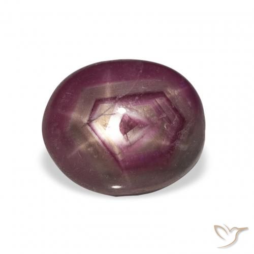 6.42ct 天然 深红色 星光红宝石, 椭圆形, 不透明