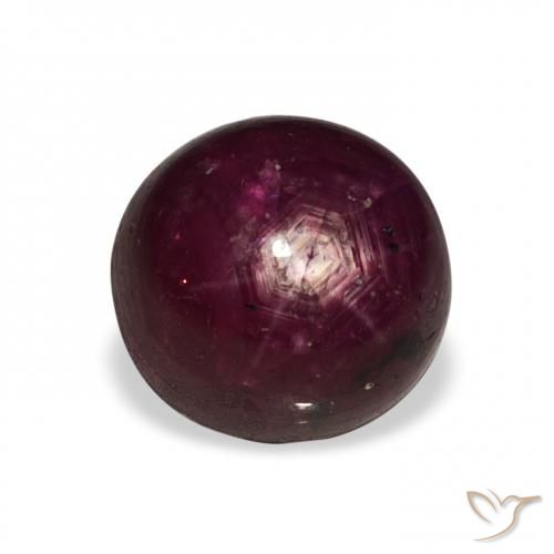 6.02ct 天然 暗红色 星光红宝石, 圆形的, 不透明