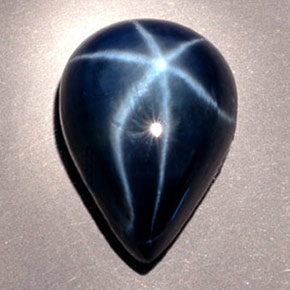 9.60克拉天然星光蓝宝石，梨形，15.5×11毫米，不透明