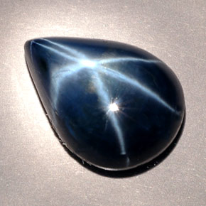9.60克拉天然星光蓝宝石，梨形，15.5×11毫米，不透明