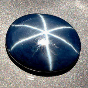 27.48克拉天然星光蓝宝石，椭圆形切割，19.4×15.4毫米，不透明
