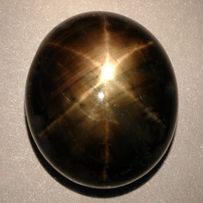 24.91克拉天然黑色星光蓝宝石，椭圆形切割，17.6×15.1毫米，不透明