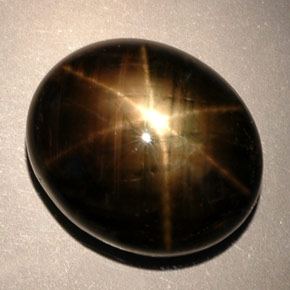 24.91克拉天然黑色星光蓝宝石，椭圆形切割，17.6×15.1毫米，不透明