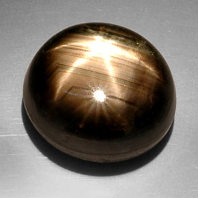 22.55克拉天然黑色星光蓝宝石，椭圆形切割，15.2×13.7毫米，不透明