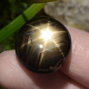 30.49克拉天然黑色星光蓝宝石，椭圆形切割，18.9×17.4毫米，不透明