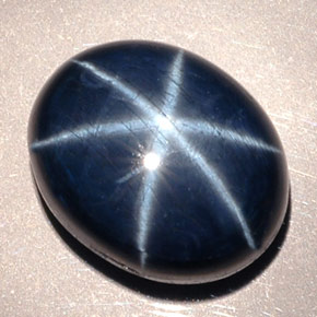 19.63克拉天然星光蓝宝石，椭圆形切割，15.2×12.4毫米，不透明