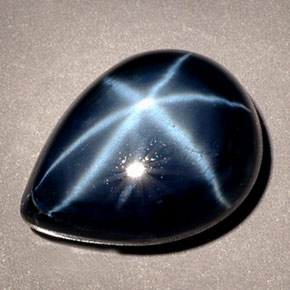 8.38克拉天然星光蓝宝石，梨形，13.6×10.2毫米，不透明