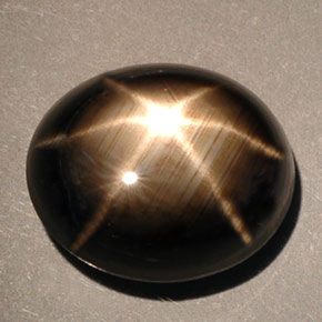 10.00克拉天然黑色星光蓝宝石，椭圆形切割，12.2×10.4毫米，不透明
