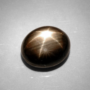 11.17克拉天然黑色星光蓝宝石，椭圆形切割，12.7×10.5毫米，不透明
