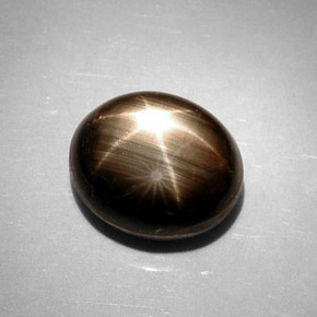 11.17克拉天然黑色星光蓝宝石，椭圆形切割，12.7×10.5毫米，不透明