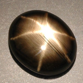 5.25克拉天然黑色星光蓝宝石，椭圆形切割，11.5×9.5毫米，不透明