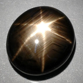 10.29克拉天然黑色星光蓝宝石，椭圆形切割，12.5×11.1毫米，不透明