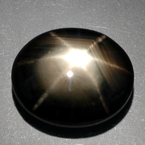 9.39克拉天然黑色星光蓝宝石，椭圆形切割，13.4×10.9毫米，不透明