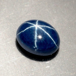 2.86克拉天然星光蓝宝石，椭圆形切割，8.3×6.4毫米，不透明