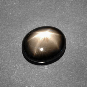 7.88克拉天然黑色星光蓝宝石，椭圆形切割，12.1×10毫米，不透明