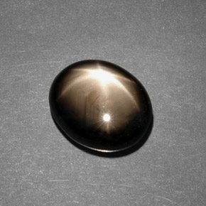 7.88克拉天然黑色星光蓝宝石，椭圆形切割，12.1×10毫米，不透明